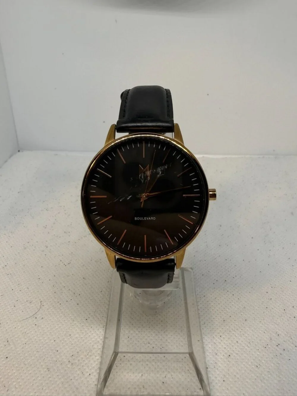 MVMT Boulevard Santa Monica MB01-RGBL Womens Rose Gold Black Watch 38mm